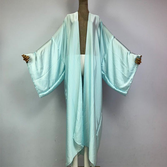 Aqua Blue Silk Kimono