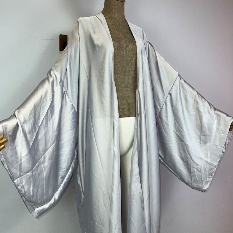 Grey Silk Kimono