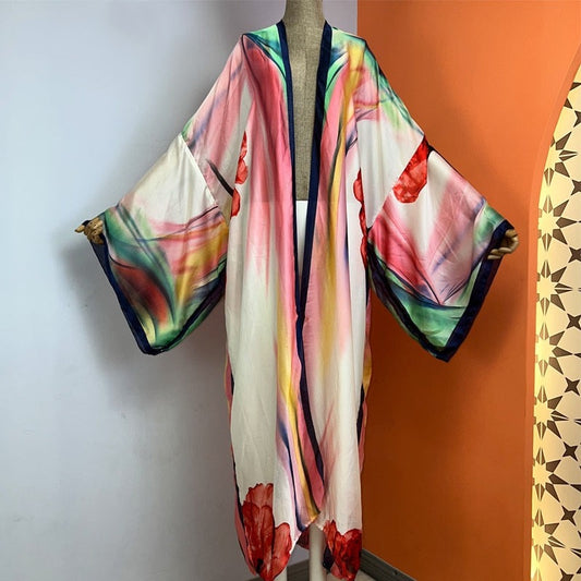 Rosy Watercolor Kimono