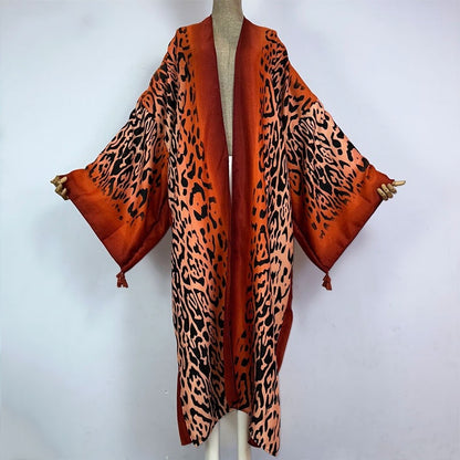 Scarlet Leopard Kimono