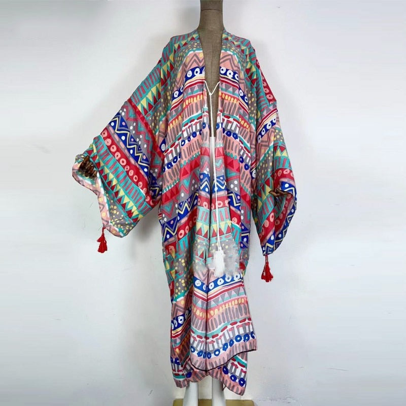Kimono de cultura colorida