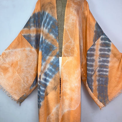 Apricot Tie-Dye Kimono