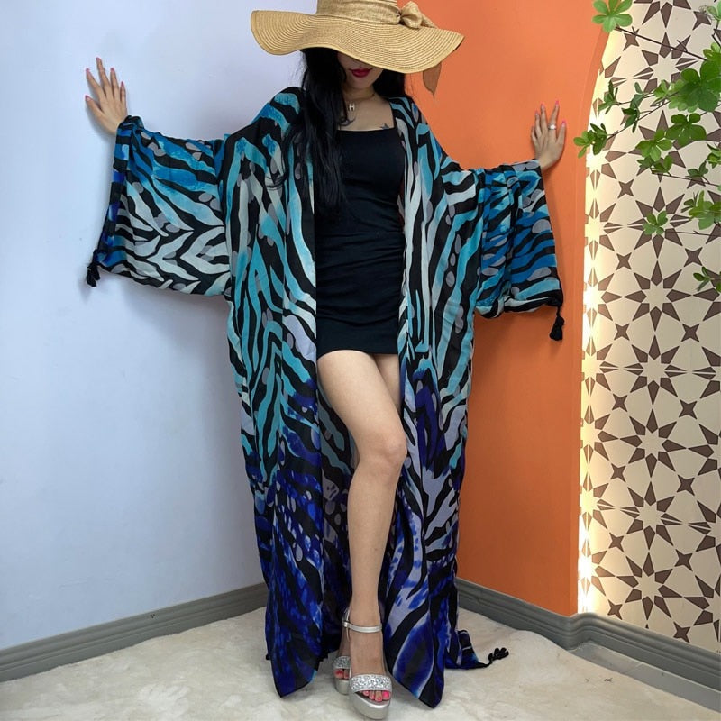 Blue Zebra Kimono - Lashawn Janae