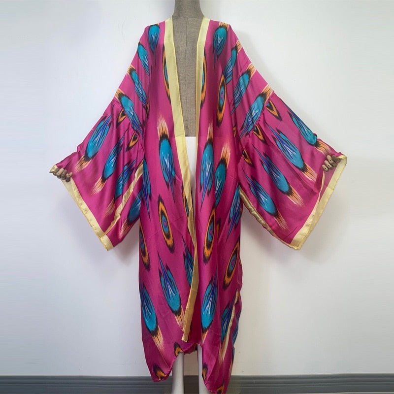 Kimono de plumas sensuales