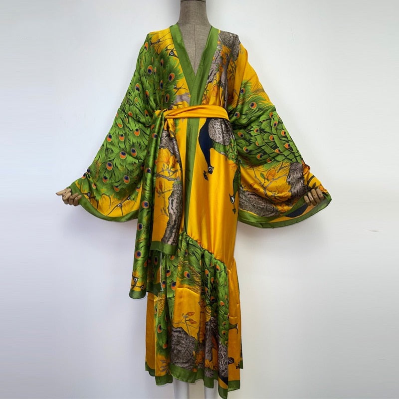 Cock-Tail Ruffle Bottom Kimono Dress - Lashawn Janae