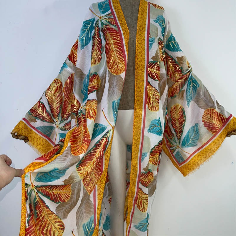 Gilded Palm Tree Kimono - Lashawn Janae