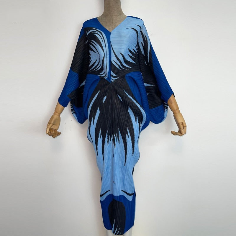 Masquerade Pleated Midi Dress (7375490187422)
