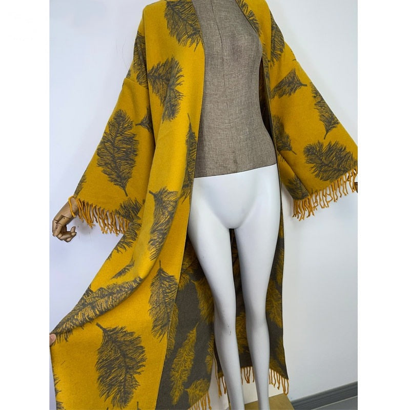 Fall Leaves Sweater Kimono (7375395324062)