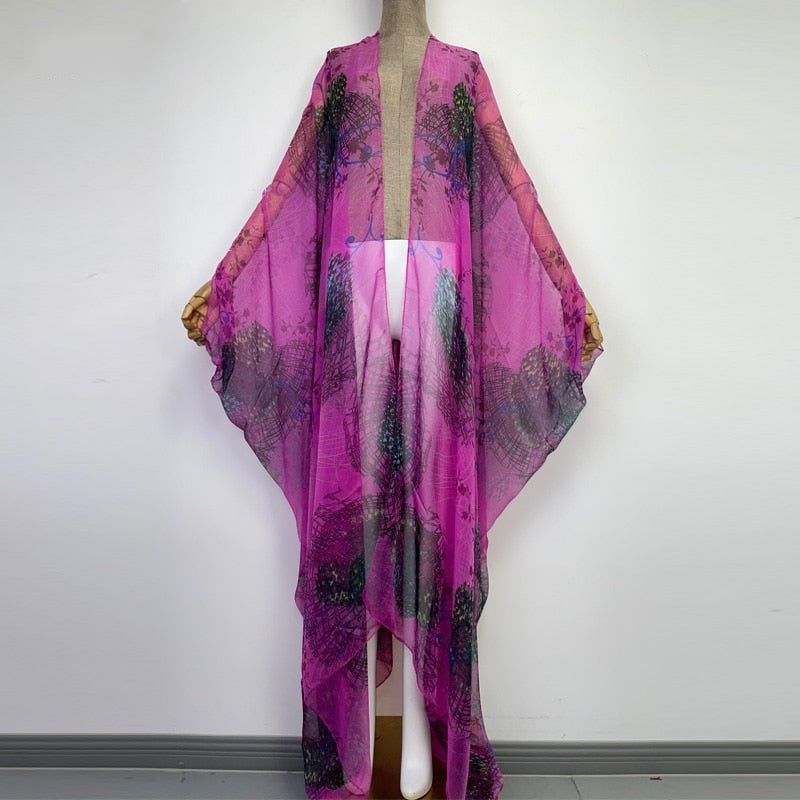 Grape Crush Sheer Cover Up Kimono - Lashawn Janae