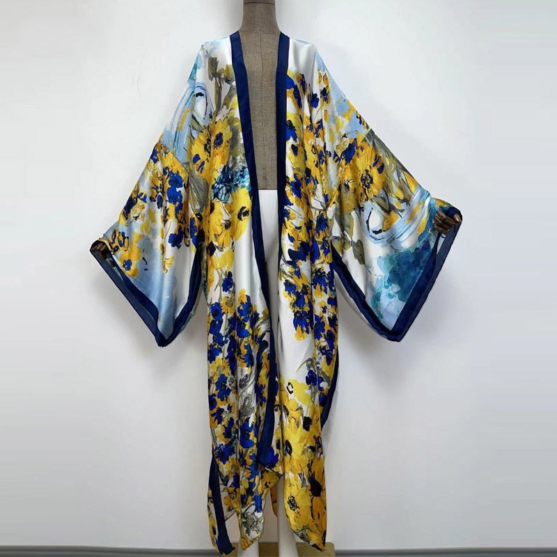 Jay Blue Botanical Kimono - Lashawn Janae