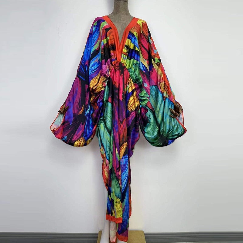 Color Blossom Kaftan Dress - Lashawn Janae (7257287000222)