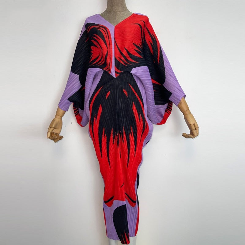 Masquerade Pleated Midi Dress (7375490187422)