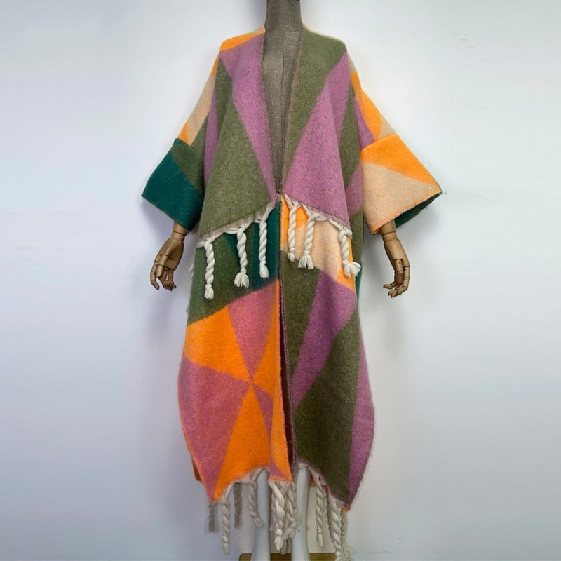 Lavish Wool Tassel Cardigan Kimono - Lashawn Janae